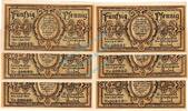 Serienscheine DE 6 Scheine kpl. Schmalkalden , Notgeld Set --6 x KN fortlaufend-- unc-kfr. M-G 1184.3 , TH 1921 -