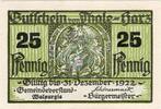Serienscheine DE 25 Pf. -grün- Thale , Notgeld 25 Pfennig Schein -grün- unc-kfr. M-G 1320.5 , Sachsen Anhalt -