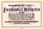 Inflation 1923 DE 200 Mia. Mk. Kiel-Gaarden , Banknote 200 Milliarden Mark Schein unc-kfr. Keller 2639 von 1923 -