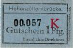 Kleingeld 1914-22 1 Pf. Köln , Notgeld 1 Pfennig -Hohenzollernbrücke- in unc-kfr. Ti.3565.040.40 , RHL -