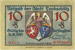 Kleingeld 1914-1922 10 Pf. R.II Leobschütz , Notgeld 10 Pfennig Schein R.II in unc-kfr. Ti.4020.05.21 , SLN -