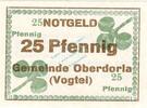 Kleingeld 1914-1922 25 Pf. Oberdorla , Notgeld 25 Pfennig Schein in unc-kfr. Ti.5225.05.025 Thüringen 1918 -