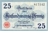 Kleingeld 1914-1922 25 Pf. Osnabrück , Notgeld 25 Pfennig Schein in unc-kfr. Ti.5435.05.11 , Niedersachsen -