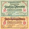 Kleingeld 1914-1922 2 Scheine kpl. Osterholz , Notgeld Set mit 2 Scheinen -C- unc-kfr. Ti.5450.05.20-21 , NDS 1921 -