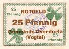 Kleingeld 1914-1922 25 Pf. Oberdorla , Notgeld 25 Pfennig Schein unc-kfr. Ti.5225.05.10 , Thüringen o.D. Ve -