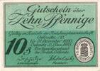 Kleingeld 1914-1922 10 Pf. Oelsnitz , Notgeld 10 Pfennig Schein unc-kfr. Ti.5325.05.15 , Sachsen 1918 Verke -