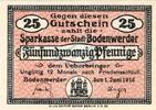 Kleingeld 1914-1922 25 Pf. Bodenwerder , Notgeld 25 Pfennig Schein unc-kfr. Ti.0800.05.045 , Niedersachsen -