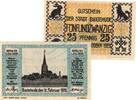 Kleingeld 1914-1922 2 Scheine kpl. Buxtehude , Notgeld Set mit 2 Scheinen unc-kfr. Ti.1055.05.05-06 , Niedersachsen -