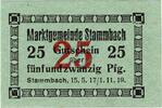 Kleingeld 1914-1922 25 Pf. Stammbach , Notgeld 25 Pfennig Schein unc-kfr. Ti.7070.05.73 Bayern 1917 Verkehr -