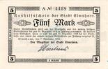 Großnotgeld 1918 DE 5 Mk. Elmshorn , Banknote 5 Mark Schein unc-kfr.E Geiger 127.01.a , Schleswig Holstein -