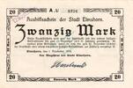 Großnotgeld 1918 DE 20 Mk. Elmshorn , Banknote 20 Mark Schein unc-kfr.E Geiger 127.02.a , Schleswig Holstei -