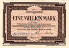 Inflation 1923 DE 1 Mio. Mk. Leipzig , Banknote 1 Million Mark Schein unc-kfr. Bühn 4150.18 , Sachsen 1923 -