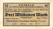 Inflation 1923 DE 3 Mio. Mk. Leipzig , Banknote 3 Millionen Mark Schein gbr. Keller 3086... Sachsen 1923 Infl -