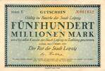 Inflation 1923 DE 500 Mio. Mk. Leipzig , Banknote 500 Millionen Mark Schein gbr. Keller 2986.b , Sachsen 1923 I -