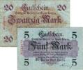 Großnotgeld 1918 DE 2 Scheine kpl. Leipzig , Banknoten Set mit 2 Scheinen gbr. Geiger 314.01-02 , Sachsen 1918 Gros -