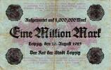 Inflation 1923 DE 1 Mio. Mk. Leipzig , Banknote 1 Million Mark Schein gbr. Geiger 314.W1 , Sachsen 1923 Infla -