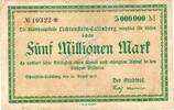 Inflation 1923 DE 5 Mio. Mk. Lichtenstein , Banknote 5 Millionen Mark Schein gbr. Keller 3250.b Sachsen 1923 -