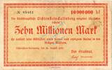 Inflation 1923 DE 10 Mio. Mk. Lichtenstein , Banknote 10 Millionen Mark Schein gbr. Keller 3250.b , Sachsen -