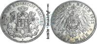 Kaiserreich, Hamburg 3 Mk. 3 Mark Münze 1911 J -freie und Hansestadt Hamburg- ss-vz , J.64 -0640- -