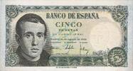 Spanien - Spain  Banknote Spanien , 5 Pesetas Schein 1951 -Jalme Bailes- unc-kfr WPM.140 1-