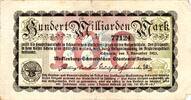 Inflation 1923 DE 100 Mia. Mk. Schwerin , Banknote 100 Milliarden Mark Schein gbr. Keller 3491.i , Mecklenburg -