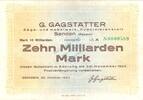 Inflation 1923 DE 10 Mia. Mk. Senden , Banknote 10 Milliarden Mark Schein gbr. Keller 4770 , Bayern 1923 Infla -