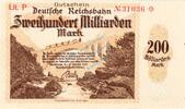 200 Mia. Mk. 1923 Inflation 1923 DE Karlsruhe , Banknote 200 Millionen Mark Schein unc-kfr. Keller 2583.f Baden 1923 1 bis 1-