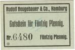 Kleingeld 1914-1922 50 Pf. Hamburg , Notgeld 50 Pfennig Schein unc-kfr. Ti.2765.350.01 , Hamburg o.D. Verke -