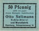 Kleingeld 1914-1922 50 Pf. Hamburg , Notgeld 50 Pfennig Schein unc-kfr. Ti.2765.440.01 , Hamburg o.D. Verke -