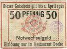 Kleingeld 1914-1922 50 Pf. Hamburg , Notgeld 50 Pfennig Schein gbr-. Ti.2765.095.01 , Hamburg o.D. Verkehrs -