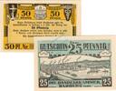 Kleingeld 1914-1922 2 Scheine kpl. Harburg , Notgeld Set mit 2 Scheinen unc-kfr. Ti.2805.20.10-11 , Niedersachsen -