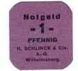 Kleingeld 1914-1922 1 Pf. Wilhelmsburg , Notgeld 1 Pfennig Schein unc-kfr. Ti.7940.10.10 , Niedersachsen -