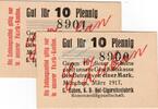 Kleingeld 1914-1922 2 x 10 Pf. --KN fortl-- München , Notgeld 2 x 10 Pfennig --2x fortlaufende KN-- unc-kfr. Ti.4680.2065.06 -