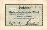 Inflation 1923 DE 100.000 Mk. Harburg , Banknote 100.000 Mark Schein gbr. Keller 2209 , Niedersachsen 1923 Inf -