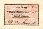 Inflation 1923 DE 200.000 Mk. Harburg , Banknote 200.000 Mark Schein gbr. Keller 2209 , Niedersachsen 1923 Inf -