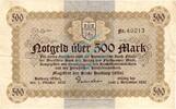 Inflation 1922/23 DE 500 Mk. Harburg , Banknote 500 Mark Schein gbr. Müller 2020.2.a , Niedersachsen 1922 Inf -
