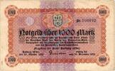 Inflation 1922/23 DE 1.000 Mk. Harburg , Banknote 1.000 Mark Schein gbr. Müller 2020.4 , Niedersachsen 1922 Inf -
