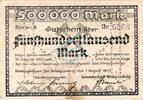 Inflation 1923 DE 500.000 Mk. Recklinghausen , Banknote 500.000 Mark Schein gbr. Keller 4465.a Westfalen 1923 -