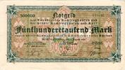 Inflation 1923 DE 500.000 Mk. Recklinghausen , Banknote 500.000 Mark Schein gbr. Keller 4460.a-b , Westfalen -