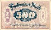 Inflation 1922/23 DE 500 Mk. Remscheid , Banknote 500 Mark Schein gbr. Müller 3705.2 , Rheinland 1922 Inflati -