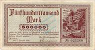 Inflation 1923 DE 500.000 Mk. Remscheid , Banknote 500.000 Mark Schein gbr. Keller 4515.a , Rheinland 1923 Inf -