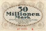Inflation 1923 DE 50 Mio. Mk. Remscheid , Banknote 50 Millionen Mark Schein gbr. Keller 4515.c-d , Rheinland -