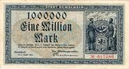 Inflation 1923 DE 1 Mio. Mk. Remscheid , Banknote 1 Million Mark Schein gbr. Keller 4515.b , Rheinland 1923 -