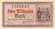 Inflation 1923 DE 2 Mio. Mk. Remscheid , Banknote 2 Millionen Mark Schein gbr. Keller 4515.c , Rheinland 1923 -