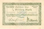 Inflation 1923 DE 1/2 Mio. Mk. Rheinbach , Banknote 1 halbe Million Mark Schein L-gbr. Keller 4551.a , Rheinlan -