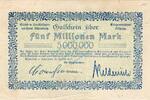 Inflation 1923 DE 5 Mio. Mk. Rheinbach , Banknote 5 Millionen Mark Schein L-gbr. Keller 4551.a Rheinland 1923 -