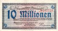 Inflation 1923 DE 10 Mio. Mk. Rheinhausen , Banknote 10 Million Mark Schein gbr. Keller 4557.d Rheinland 1923 -