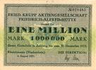 Inflation 1923 DE 1 Mio. Mk. Rheinhausen , Banknote 1 Million Mark unc-kfr. Keller 4558.b , Rheinland 1923 -