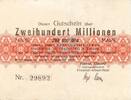 Inflation 1923 DE 200 Mio. Mk. Rheinhausen , Banknote 200 Millionen Mark L-gbr. Keller 4558.f , Rheinland 1923 -