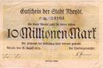 Inflation 1923 DE 10 Mio. Mk. Rheydt , Banknote 10 Millionen Mark Schein gbr. Keller 4561.g , Rheinland 1923 -
